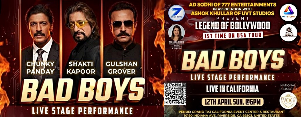 BAD BOYS – Legends of Bollywood Live Stage Performance in California