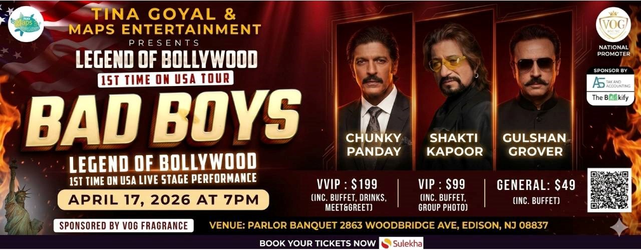 Bollywood Bad Boys - Chunky Panday, Shakti Kapoor & Gulshan Grover Live in New Jersey