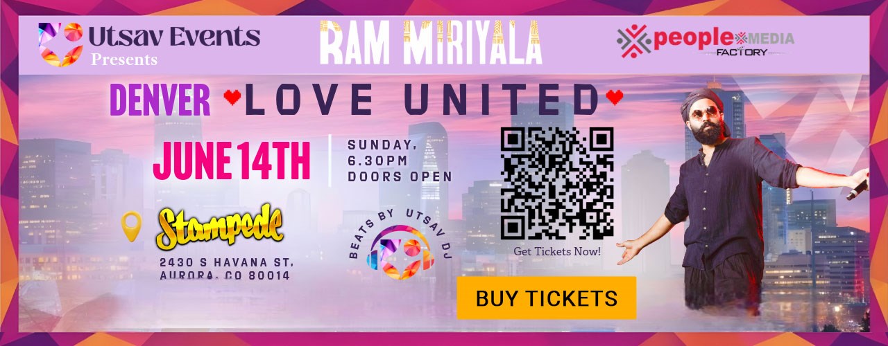 Ram Miriyala Live in Denver - June 14th, 2026 | Love United | USA Tour’26