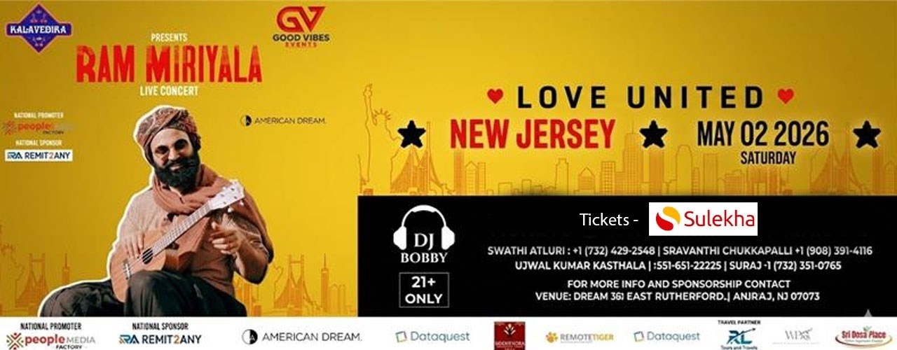 Ram Miriyala Live In New Jersey 2026 - AGE 21+