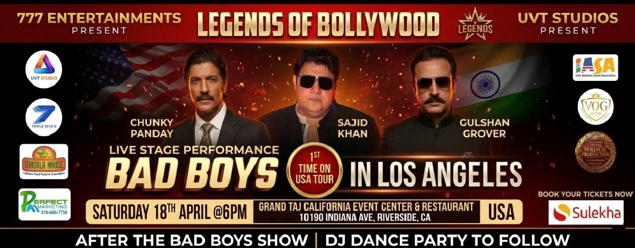 BAD BOYS – Legends of Bollywood Live Stage Performance in California