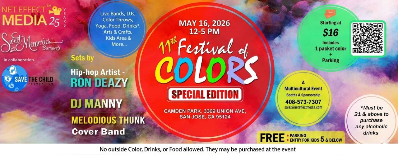 FESTIVAL OF COLORS, SAN JOSE 2026 -  SPECIAL 11TH EDITION