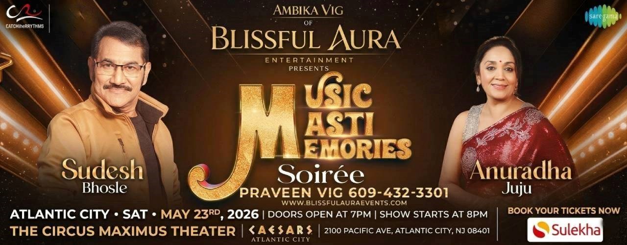 Sudesh Bhosle & Anuradha Juju Live Music Masti Memories Soirée in NJ