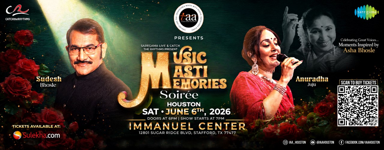 Sudesh Bhosle & Anuradha Juju Live Music Masti Memories Soirée in Houston