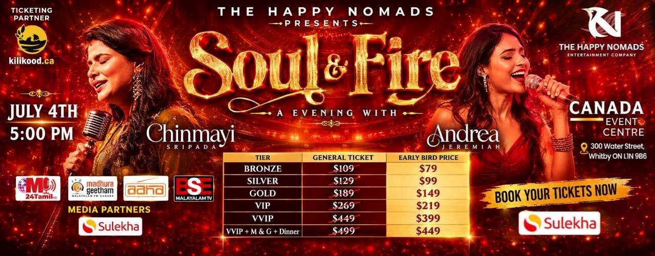 Soul & Fire – A Musical evening with Chinmayi Sripada & Andrea Jeremiah