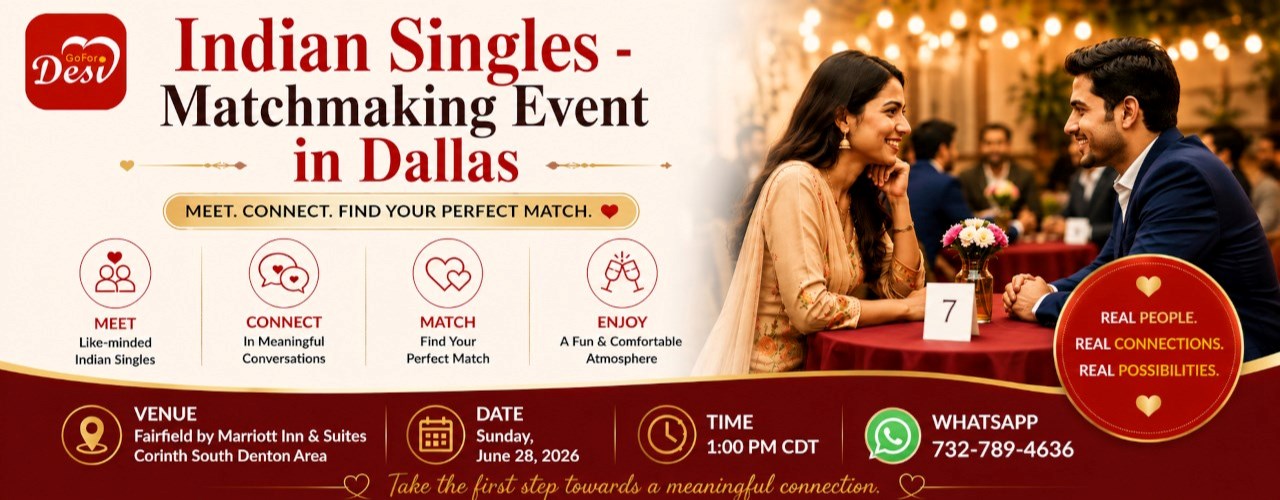 Matrimonial Matchmaking Event for Indian Singles - Dallas