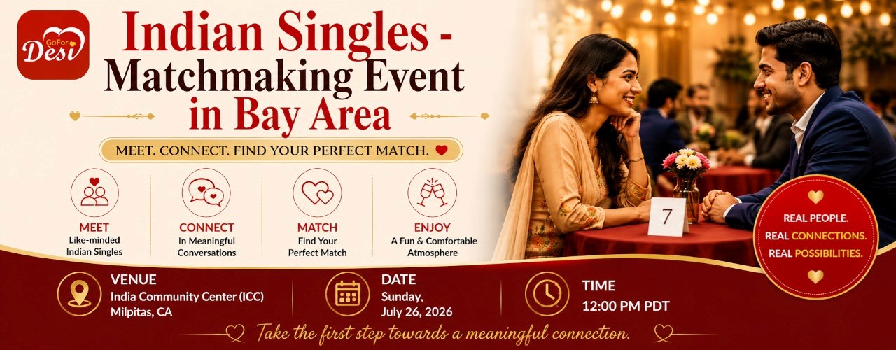 Matchmaking Event for Indian Singles – Bay Area