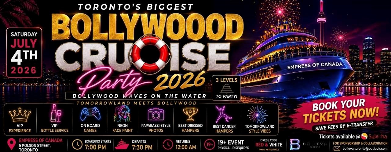 Bollywood Boat Cruise Party by Bollevo Toronto