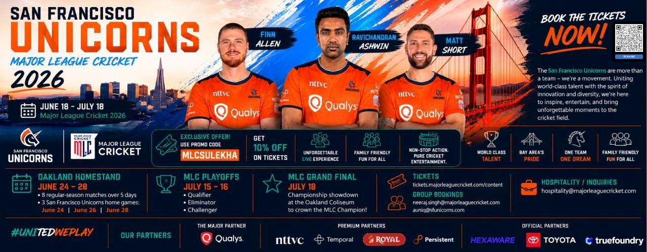 San Francisco Unicorns - 2026 Major League Cricket (MLC) season