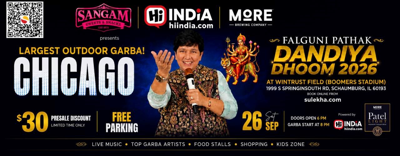 Falguni Pathak Dandiya Dhoom 2026 In Chicago
