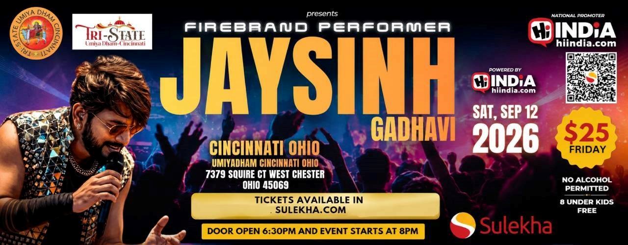Jaysinh Gadhavi Dandiya Dhoom 2026 in Ohio