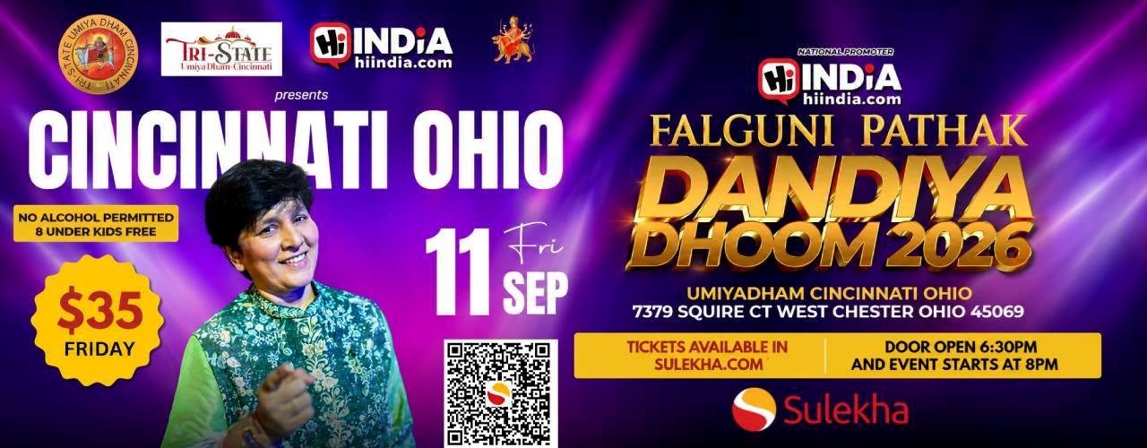 Falguni Pathak Dandiya Dhoom 2026 in Ohio