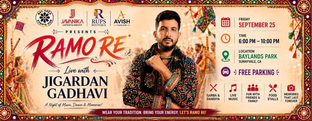 Ramo Re with Jigardan Gadhavi Garba 2026 in Bay Area