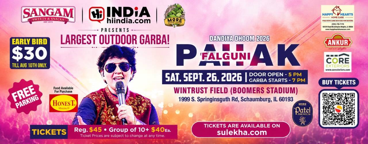 Falguni Pathak Dandiya Dhoom 2026 In Chicago