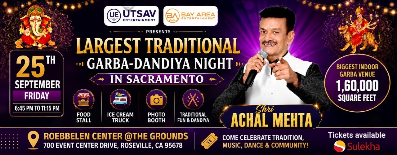 Shri Achal Mehta Live Garba & Dandiya Night in Sacramento 2026