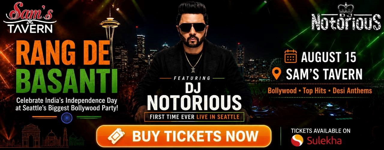 Rang De Basanti | Seattles Independence Day Bollywood Party ft. DJ Notorious