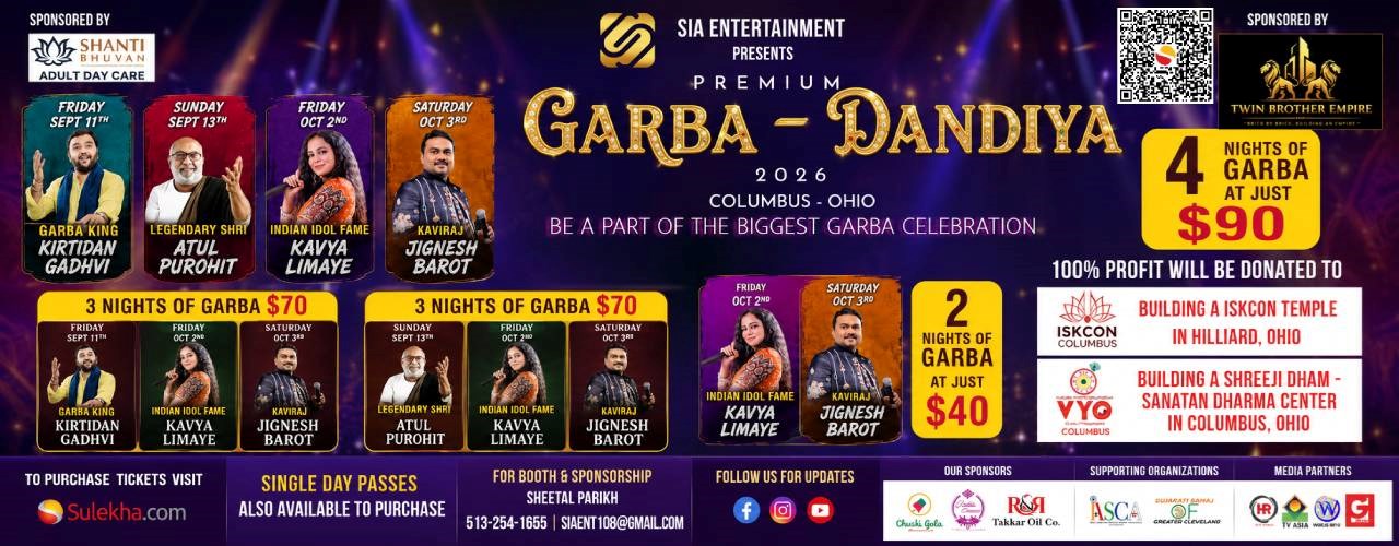 Biggest Garba Dandia Festival in Ohio - Jignesh Barot Oct 3rd 6Pm