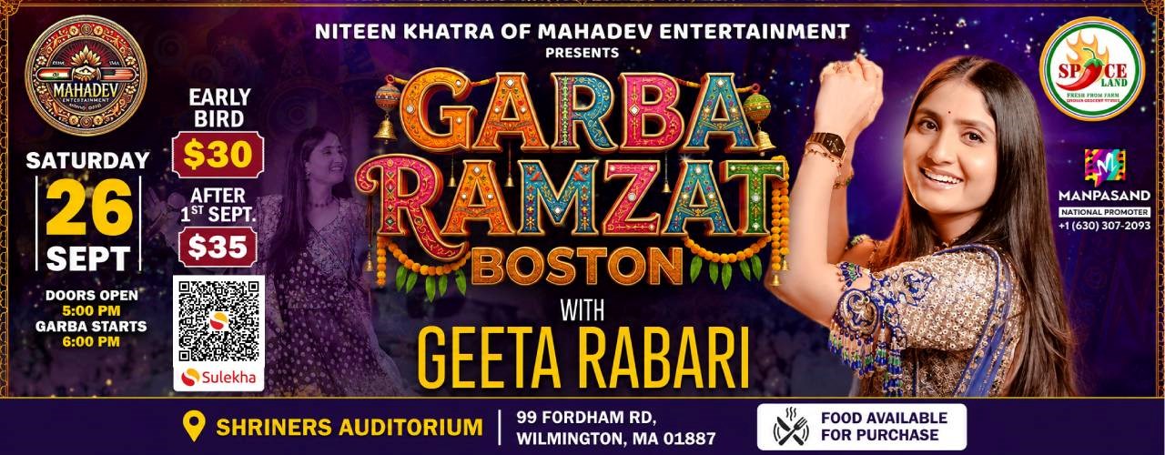 Geeta Rabari Garba Ramzat in Boston - Biggest Garba Night 2026