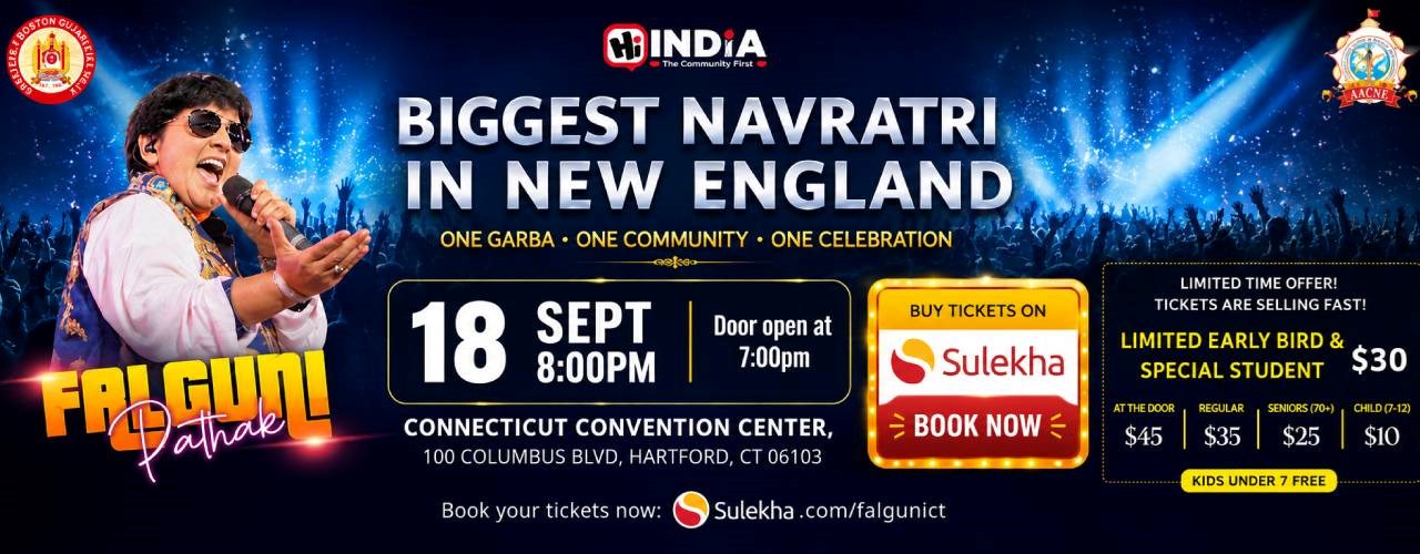 Legendary Singer Falguni Pathak Dandiya Dhoom 2026 in Hartford