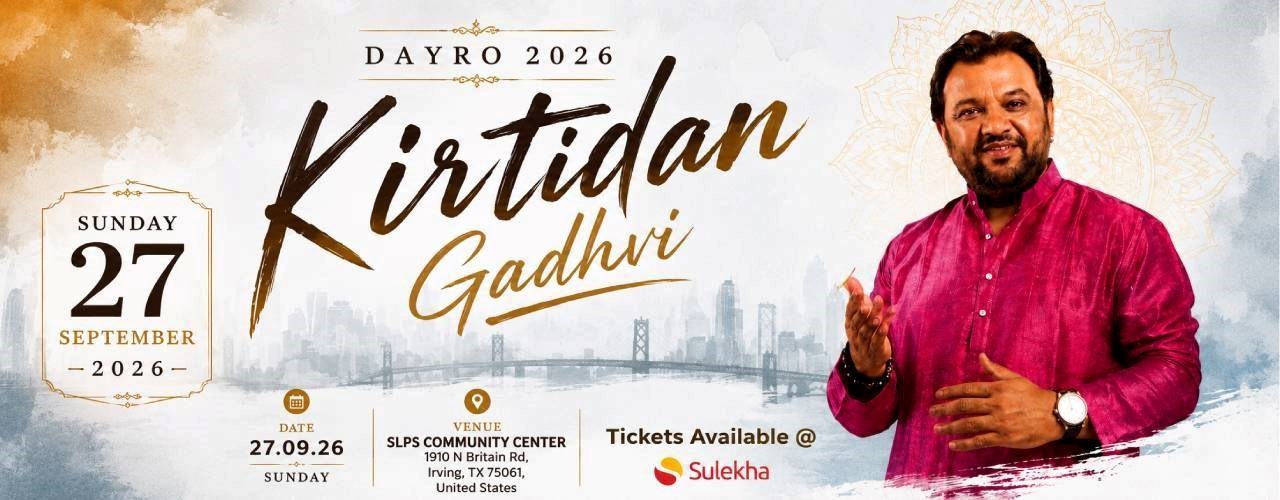 Kirtidan Gadhvi Live Dayro 2026 in Dallas, TX