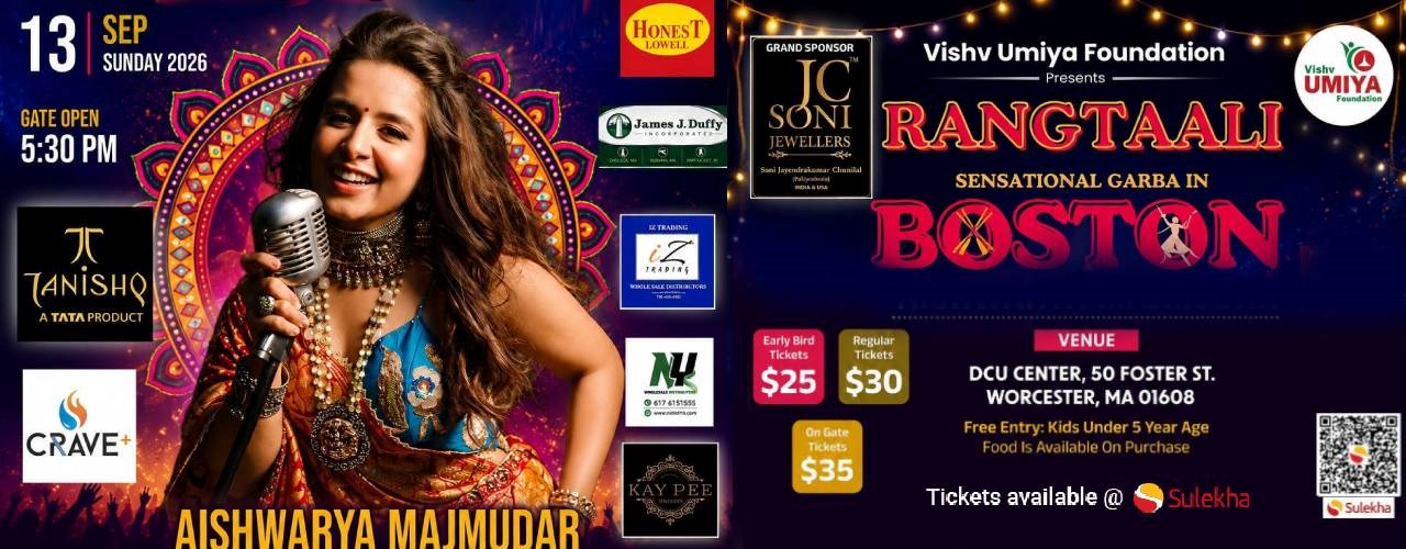 Rangtaali with Aishwarya Majmudar Garba 2026 in Boston