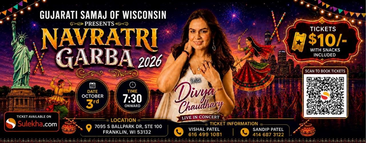 Gujarati Samaj of WI Presents Navratri Garba 2026 with Divya Chaudhary