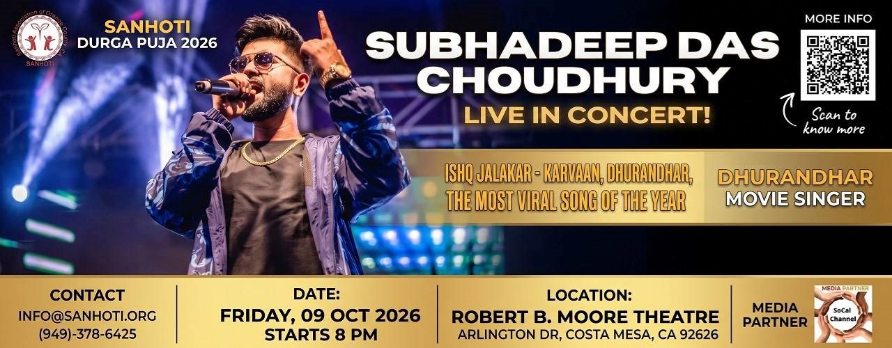 Sanhoti Durga Puja 2026 - Subhadeep Das Chowdhury Live Concert in Los Angeles