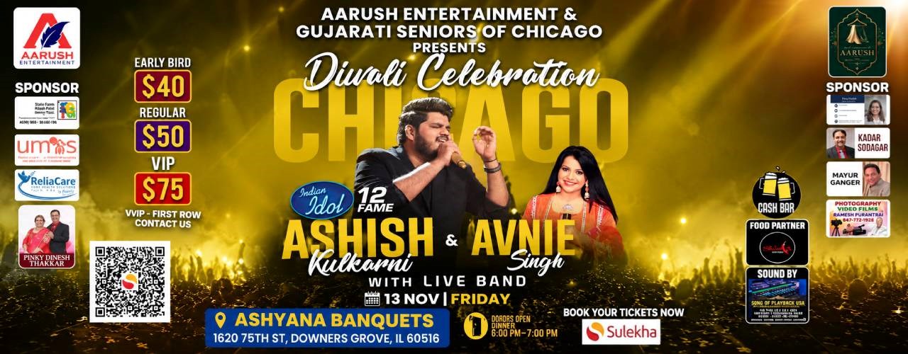 Diwali Celebration with Ashish Kulkarni & Avnie Singh In Chicago