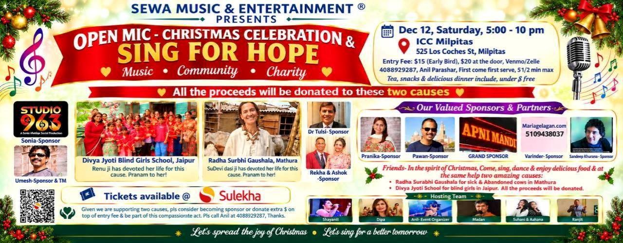 Open Mic – Christmas Celebration & Sing for Hope