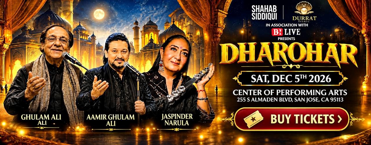 Ghazal, Sufi, and Bollywood Music With Ustad Ghulam Ali, Aamir Ghulam Ali, and Jaspinder Narula Live In Bay Area