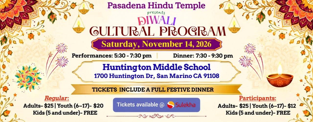 Diwali Cultural Program 2026 in Los Angeles