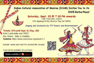 ICAM's 2025 Garba/Raas! in Monroe Township, NJ