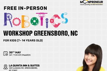 In-person Free Robotics Workshop For Kids at Greensboro, NC (7-14yrs) in , NC