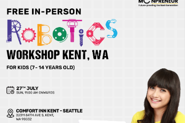 In-person Free Robotics Workshop For Kids at Kent, WA (7-14yrs) in Kent, WA