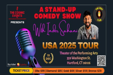 Inder Sahani Stand-Up Comedy Live 2025 in Connecticut in Hartford, CT