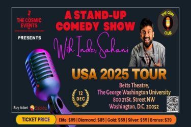 Inder Sahani Stand-Up Comedy Live 2025 in Washington DC in Washington, DC