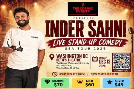 Inder Sahni Live Stand-up Comedy USA Tour 2026