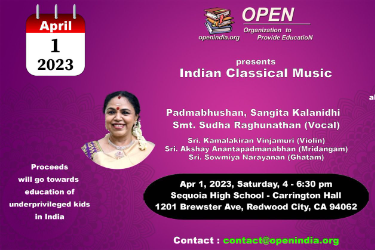 Indian Classical Music With Sudha Raghunathan in Redwood City, CA