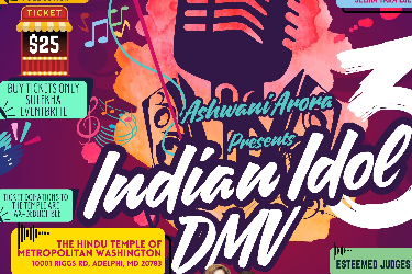 INDIAN IDOL DMV3 - 2025 MARYLAND TEMPLE FUNDRAISER in Hyattsville, MD
