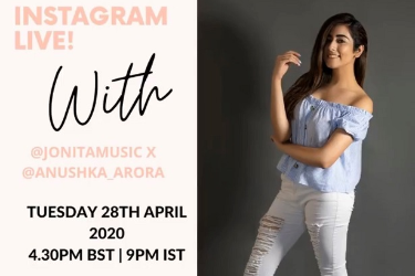 Instagram Live Jonita Gandhi and Anushka Arora in , 