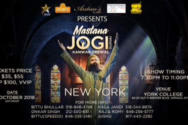 Kanwar Grewal Mastana Jogi Return in New  York 13 October 2018 in Queens, NY