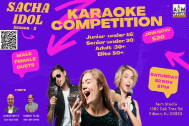 KARAOKE Competition - SACHA IDOL Season 2 in Edison, NJ