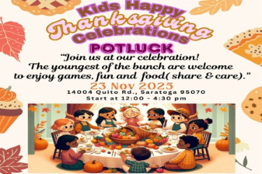 Kids Happy Thanks Giving Celebrations Potluck in California in Saratoga, CA