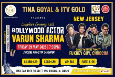 POSTPONED - Laughter Evening with Bollywood Actor Varun Sharma in Edison, NJ