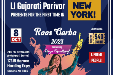 LI Gujarat Parivar Presents - Divya Chaudhary's Raas Garba First Time In NYC in Queens, NY