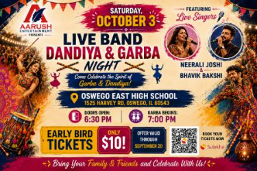 Live Band Dandiya & Garba Night In Illinois in Oswego, IL