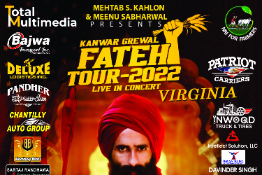 LIVE IN CONCERT IN VIRGINIA: Kanwar Grewal Fateh Tour in Springfield, VA