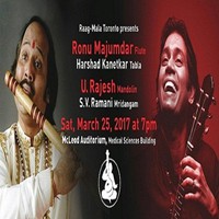 Ronu Majumdar (Flute) and U Rajesh (Mandolin) With Harshad Kanetkar (Tabla) and S V Ramani (Mridangam) in TORONTO, ON