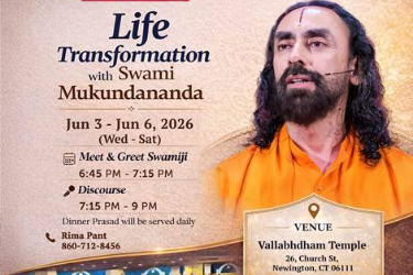 Meet And Greet With Swamiji And Enlightening Discourses on "Mindsets for happiness and fulfilment" in Newington, CT