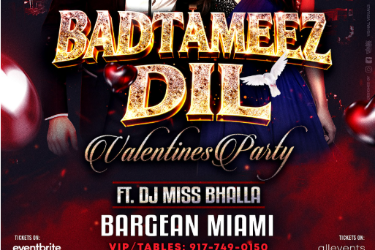 MIAMI BOLLYWOOD VALENTINES NIGHTOUT AT BARGEAN in Miami, FL